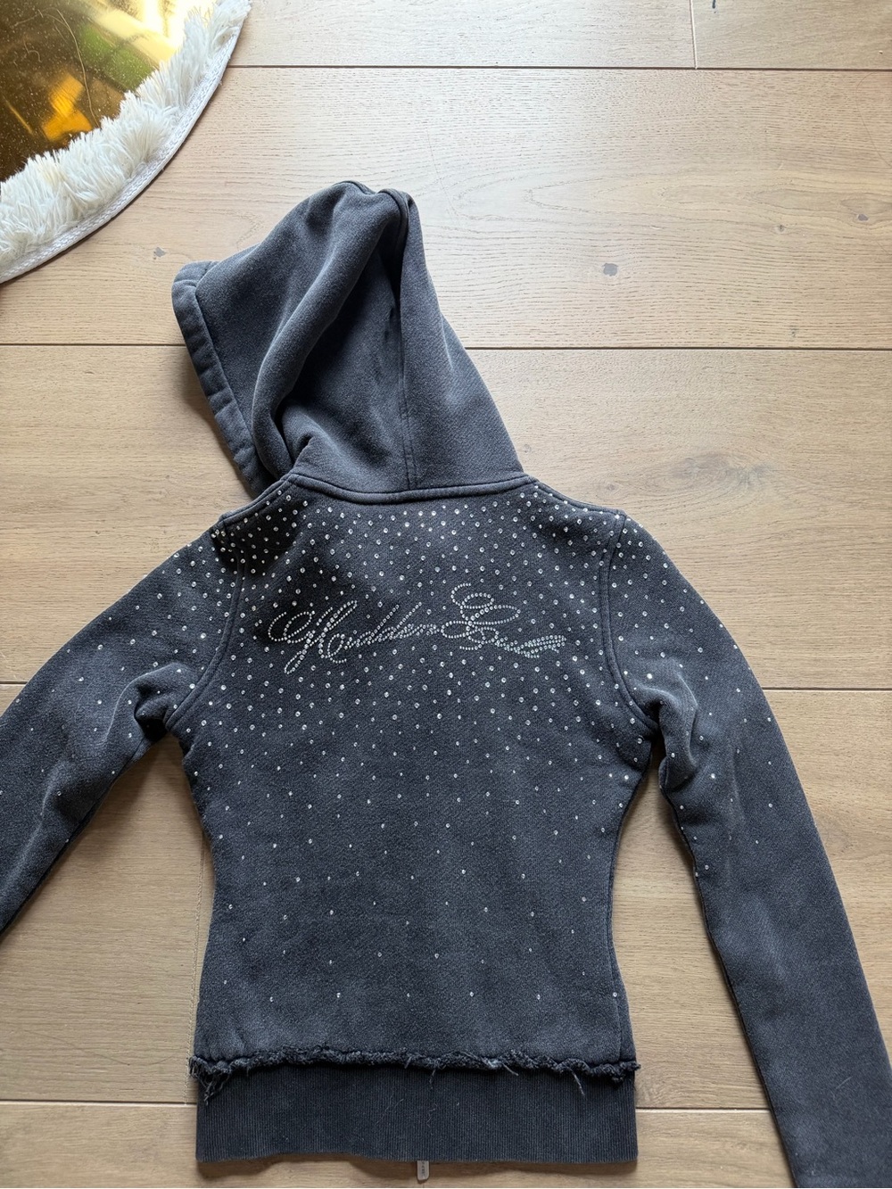 Hidden cult Embellished Hooded Jacket - Charcoal Gray